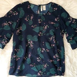 Japna Floral Flutter Sleeve Blouse Small